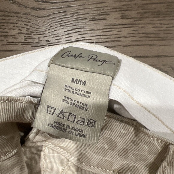 Charlie Paige women pants medium leopard cheetah elastic waist - Picture 3 of 14
